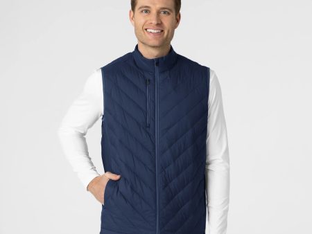 Wink Men s Quilted Scrub Vest - Navy For Discount