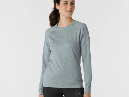 Wink Women s Watch Window Long Sleeve Underscrub Top - Grey Heather Online