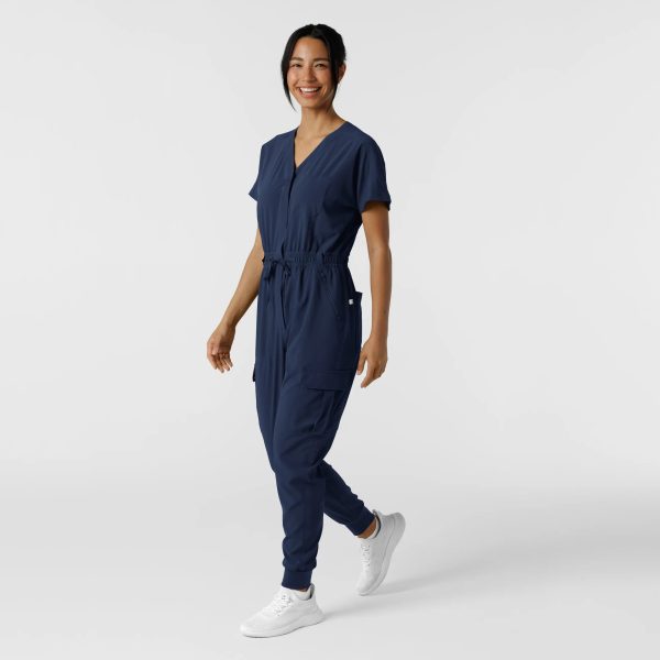 Wink Women s Cargo Jogger Scrub Jumpsuit - Navy Sale