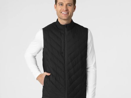 Wink Men s Quilted Scrub Vest - Black For Cheap