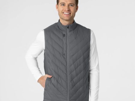 Wink Men s Quilted Scrub Vest - Pewter Fashion