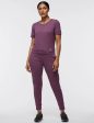 Jaanuu Women s Puff-Sleeve Lounge Top - Heather Blackberry Discount