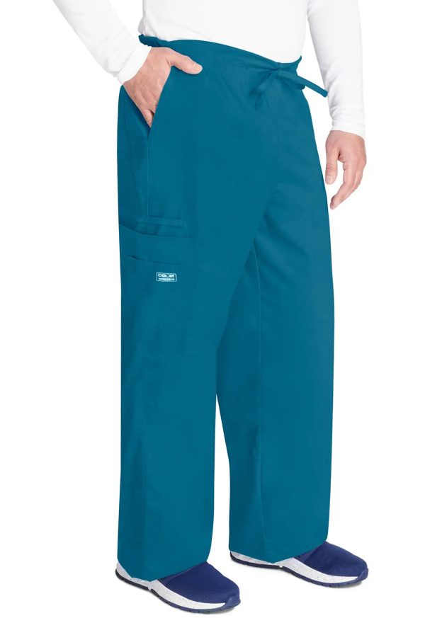 Cherokee Unisex 5-Pocket Drawstring Cargo Pant - Caribbean Blue For Discount