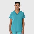 Wink Women s Drop Shoulder Boxy Scrub Top - Teal Sale