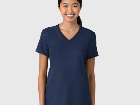 Wink Women s Thrive Flex-n-Reach V-Neck Scrub Top - Navy Hot on Sale