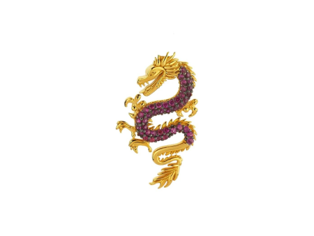 Left Mini Dragon Earring in Burgundy Sale