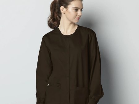 Wink Unisex Snap Front Jacket - Chocolate Fashion