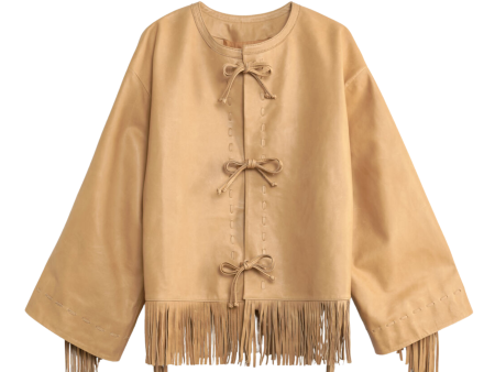 Zoena Leather Fringe Jacket Online