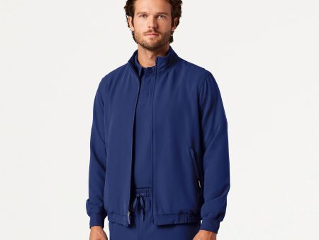 Jaanuu Men s Wolfe Everyday 6-Pocket Scrub Jacket - Navy Blue Fashion