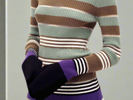 Yvonne Stripe Ribbed Sweater Online now