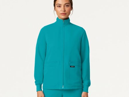 Jaanuu Women s Ceri Essential 6-Pocket Scrub Jacket - Aqua Discount