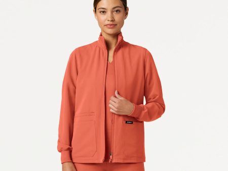 Jaanuu Women s Ceri Essential 6-Pocket Scrub Jacket - Terra Hot on Sale