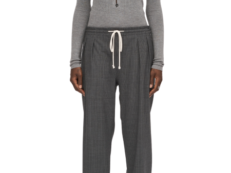 Pinstripe Drawstring Wool Pants Sale