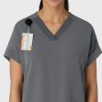 Wink Women s Drop Shoulder Boxy Scrub Top - Pewter Online Hot Sale