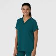 Wink Women s Drop Shoulder Boxy Scrub Top - Caribbean Blue For Discount