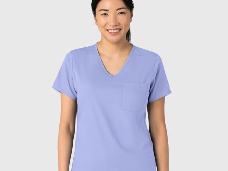 Wink Women s Tuck-In Scrub Top - Ceil Blue Fashion