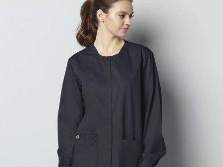 Wink Unisex Snap Front Jacket - Pewter Online Sale