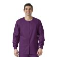 Wink Unisex Snap Front Jacket - Eggplant Hot on Sale