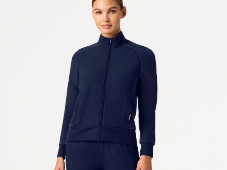 Jaanuu Women s Cloud Hybrid Fleece Bomber Jacket - Midnight Navy Sale