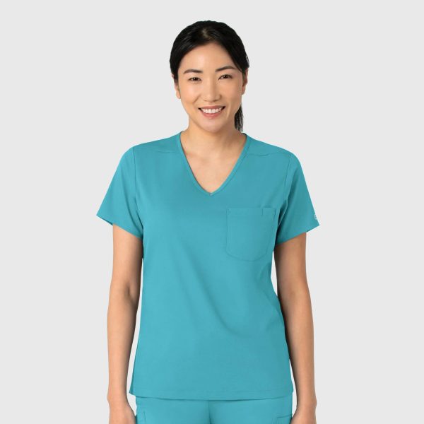 Wink Women s Tuck-In Scrub Top - Teal Fashion