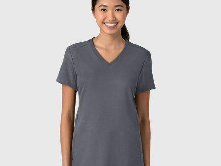 Wink Women s Thrive Flex-n-Reach V-Neck Scrub Top - Pewter Online now