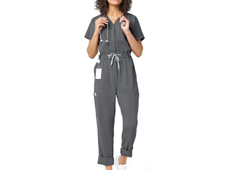 Wink Women s Zip Front Jumpsuit - Pewter For Discount