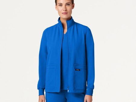 Jaanuu Women s Ceri Essential 6-Pocket Scrub Jacket - Royal Blue For Sale