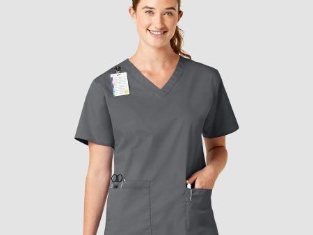 Wink Women s WonderWORK V-Neck Scrub Top - Pewter Supply