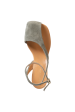 Virgo Asymmetric Light Grey Suede Sandals Online now