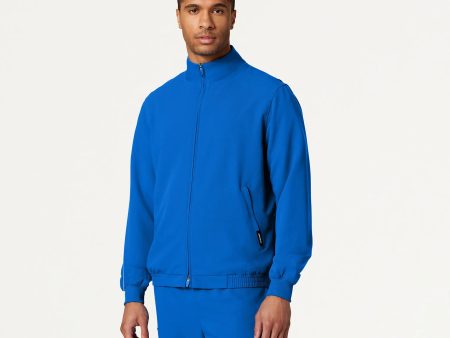 Jaanuu Men s Wolfe Everyday 6-Pocket Scrub Jacket - Royal Blue Supply