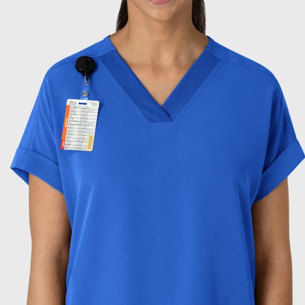 Wink Women s Drop Shoulder Boxy Scrub Top - Royal Blue Online now