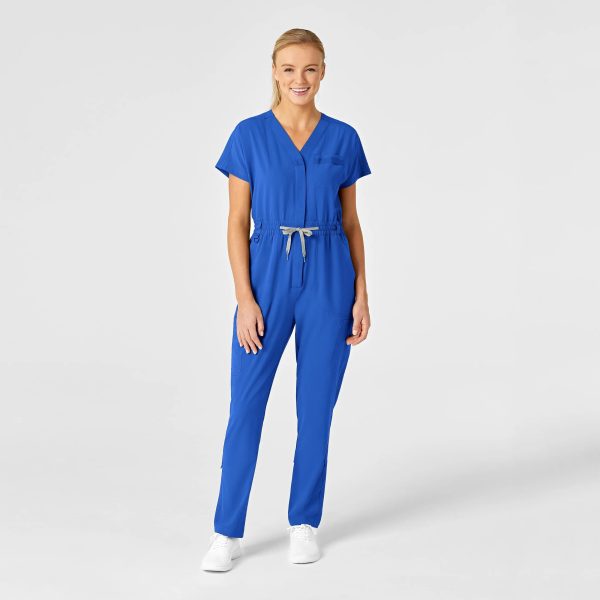 Wink Women s Zip Front Jumpsuit - Royal Blue Fashion