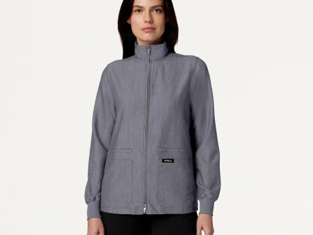 Jaanuu Women s Ceri Essential 6-Pocket Scrub Jacket - Heather Gray For Discount