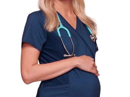 Cherokee Maternity Mock Wrap Top - Navy For Sale