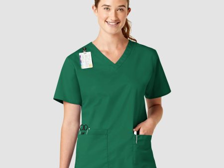 Wink Women s WonderWORK V-Neck Scrub Top - Hunter Sale