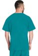 Cherokee Unisex 4-pocket V-Neck Top - Teal Discount