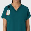 Wink Women s Drop Shoulder Boxy Scrub Top - Caribbean Blue For Discount