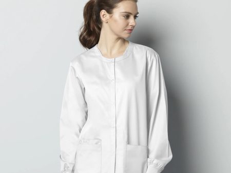 Wink Unisex Snap Front Jacket - White Supply