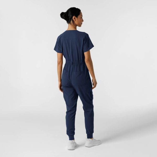 Wink Women s Cargo Jogger Scrub Jumpsuit - Navy Sale