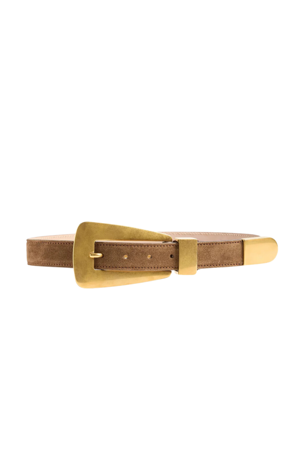 Lucca Mud Suede Belt Cheap