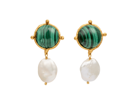 Diane Malachite Earrings Discount