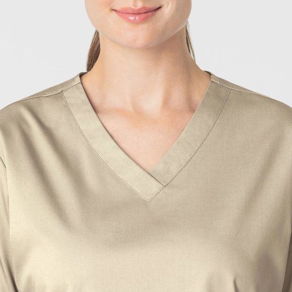 Wink Women s WonderWORK V-Neck Scrub Top - Khaki Supply