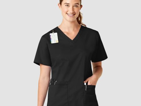 Wink Women s WonderWORK V-Neck Scrub Top - Black Online