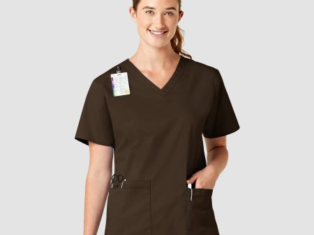 Wink Women s WonderWORK V-Neck Scrub Top - Chocolate Supply