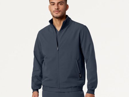 Jaanuu Men s Wolfe Everyday 6-Pocket Scrub Jacket - Carbon Gray Online now