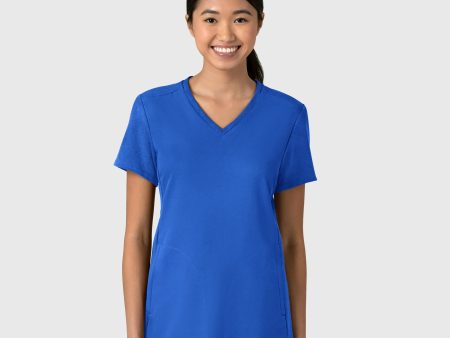 Wink Women s Thrive Flex-n-Reach V-Neck Scrub Top - Royal Blue Online Sale