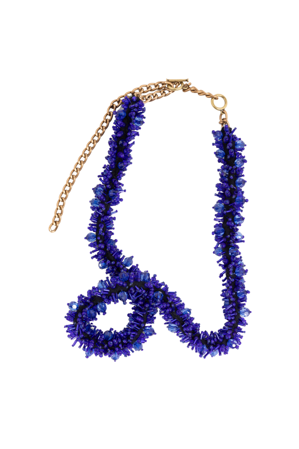 Abstract Twisted Necklace in Blue Cheap