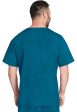 Cherokee Unisex 4-pocket V-Neck Top - Caribbean Blue Supply