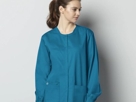 Wink Unisex Snap Front Jacket - Teal Discount