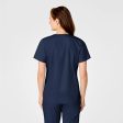 Wink Women s WonderWORK Mock Wrap Scrub Top - Navy Online Hot Sale